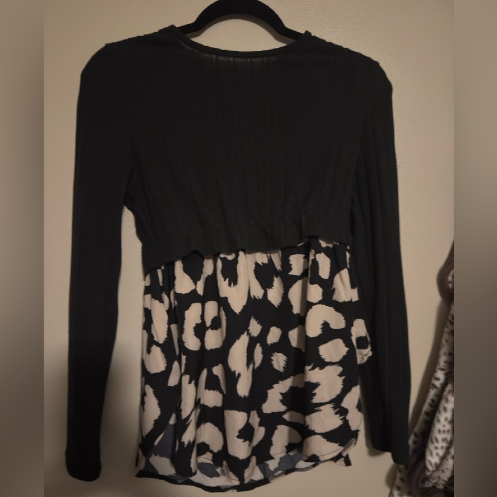 Black and Cream Animal Print Top